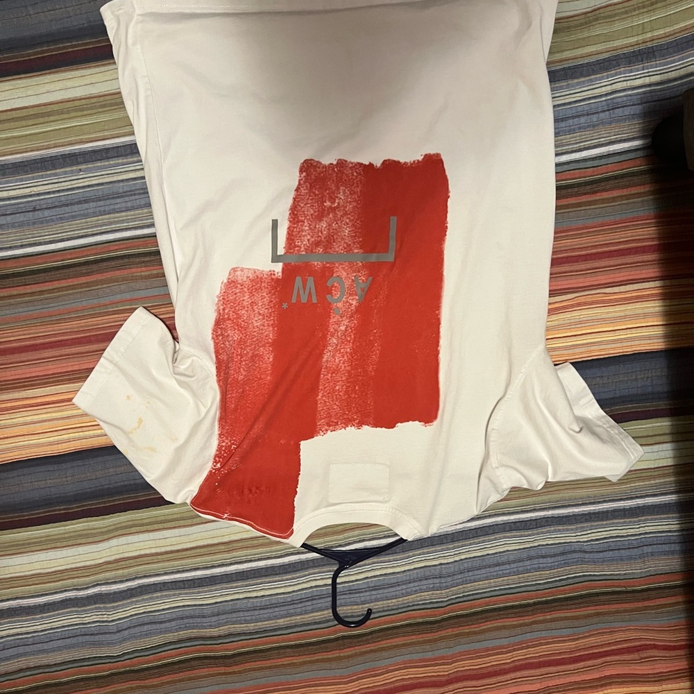 A-COLD-WALL* White T-Shirt with Red Detail